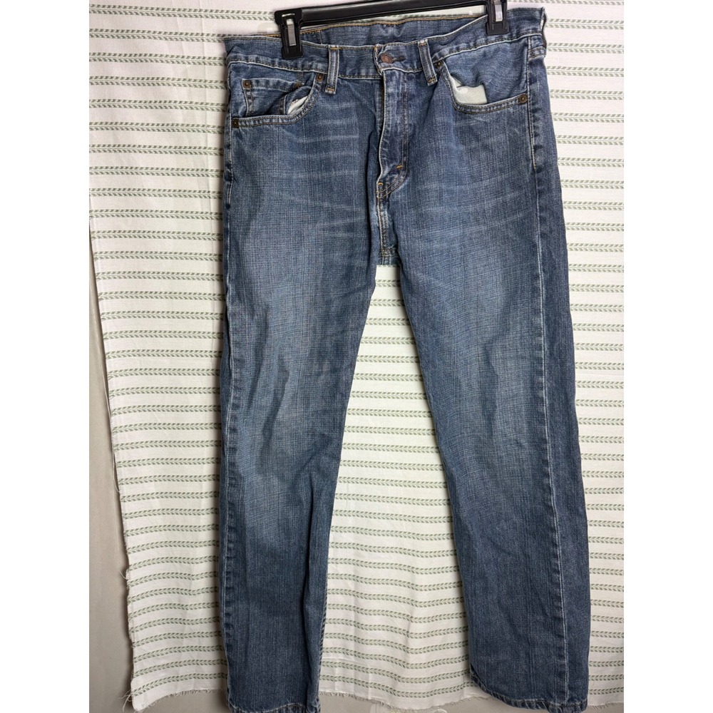 Levi Strauss 505 Mens Straight Leg Jeans Medium Wash Blue Denim Pants 33x30 79ch